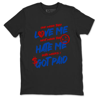 I Got Paid sneaker match t-shirt styled to complete your fit with the Air Jordan 4 Rare Air sneakers, shown in Black 2.