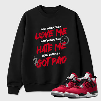 I Got Paid Graphic T-Shirt sneaker match tee designed for the Air Jordan 4 Toro Bravo, featuring coordinated color options for a perfect streetwear match. Black 1 shirt.