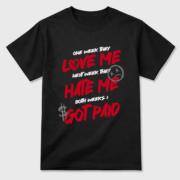 I Got Paid Graphic T-Shirt sneaker match tee designed for the Air Jordan 4 Toro Bravo, featuring coordinated color options for a perfect streetwear match. Black 2 shirt.