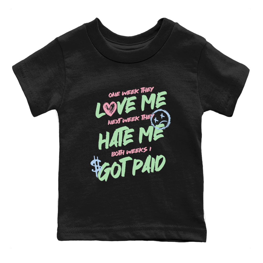 Best Sneakerfits graphic tee – Perfect Valentine's Day outfits to match Air Jordan 4 Valentines Day Kids – I Got Paid Kids T-Shirt Black 2