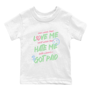 Best Sneakerfits graphic tee – Perfect Valentine's Day outfits to match Air Jordan 4 Valentines Day Kids – I Got Paid Kids T-Shirt White 2