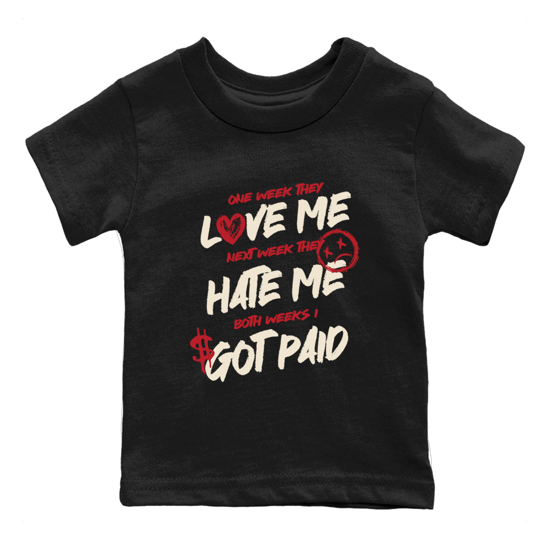 Sneaker match tees – Sneaker Tees To Match Air Jordan 4 Valentines Day Shoes – I Got Paid Kids T-Shirt Black 2