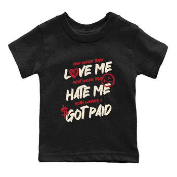 Sneaker match tees – Sneaker Tees To Match Air Jordan 4 Valentines Day Shoes – I Got Paid Kids T-Shirt Black 2