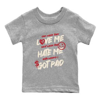 Sneaker match tees – Sneaker Tees To Match Air Jordan 4 Valentines Day Shoes – I Got Paid Kids T-Shirt Heather Grey 2