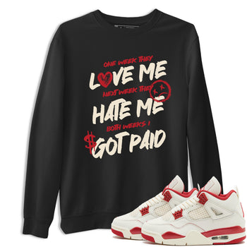 Sneaker match tees – Sneaker Tees To Match Air Jordan 4 Valentines Day Shoes – I Got Paid Tee Black 1