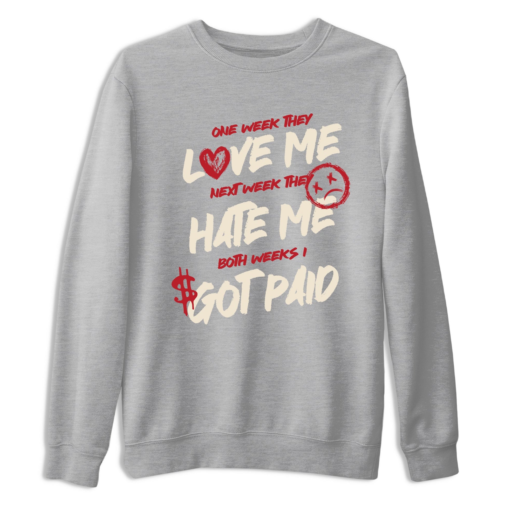 Sneaker match tees – Sneaker Tees To Match Air Jordan 4 Valentines Day Shoes – I Got Paid Tee Heather Grey 2