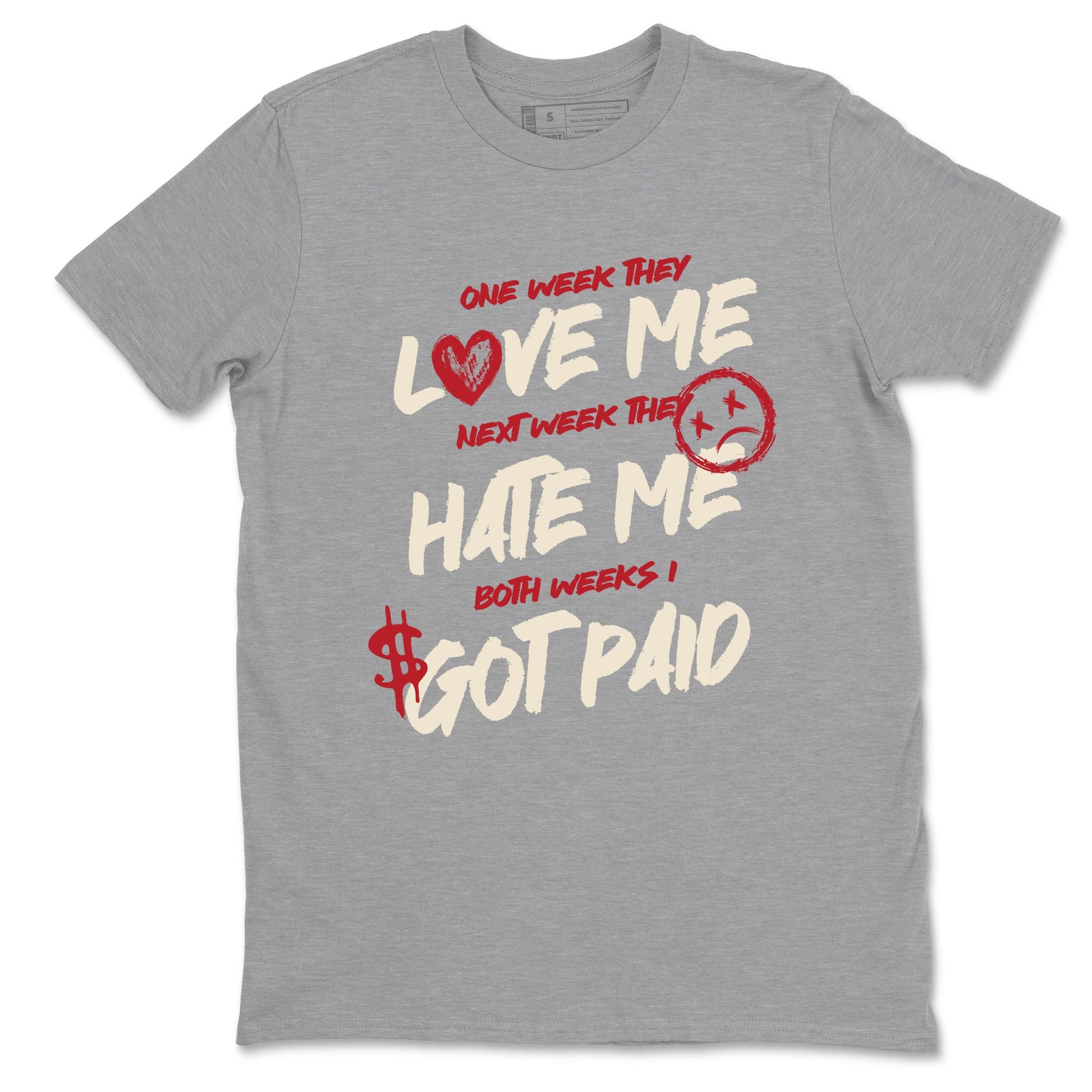 Sneaker match tees – Sneaker Tees To Match Air Jordan 4 Valentines Day Shoes – I Got Paid Tee Heather Grey 2