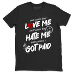 I Got Paid sneaker match t-shirt styled to complete your fit with the Air Jordan 4 White Cement sneakers, shown in Black 2.