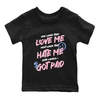 Sneaker match tees – Sneaker Tees To Match Air Jordan 5 Medium Soft Pink Shoes – I Got Paid Kids T-Shirt Black 2