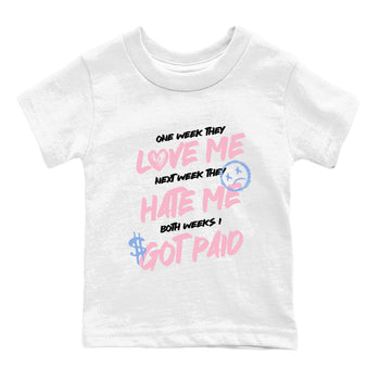 Sneaker match tees – Sneaker Tees To Match Air Jordan 5 Medium Soft Pink Shoes – I Got Paid Kids T-Shirt White 2