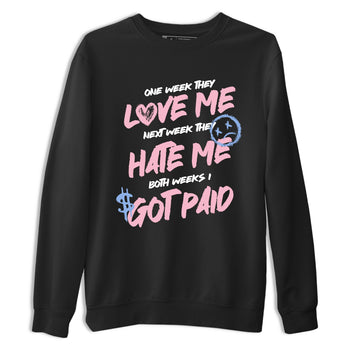 Sneaker match tees – Sneaker Tees To Match Air Jordan 5 Medium Soft Pink Shoes – I Got Paid Tee Black 2