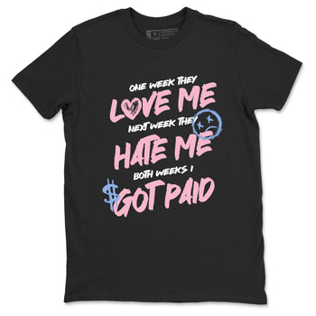 Sneaker match tees – Sneaker Tees To Match Air Jordan 5 Medium Soft Pink Shoes – I Got Paid Tee Black 2
