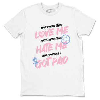 Sneaker match tees – Sneaker Tees To Match Air Jordan 5 Medium Soft Pink Shoes – I Got Paid Tee White 2