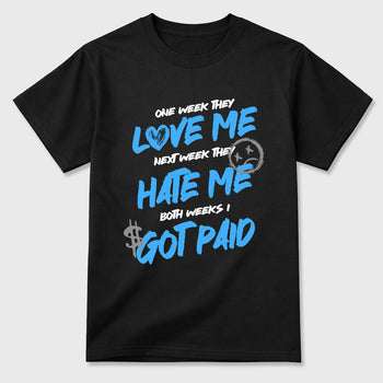 I Got Paid Graphic T-Shirt sneaker match tee designed for the Air Jordan 5 Black University Blue, featuring coordinated color options for a perfect streetwear match. Black 2 shirt.