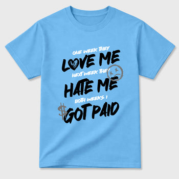 I Got Paid Graphic T-Shirt sneaker match tee designed for the Air Jordan 5 Black University Blue, featuring coordinated color options for a perfect streetwear match. Carolina Blue 2 shirt.