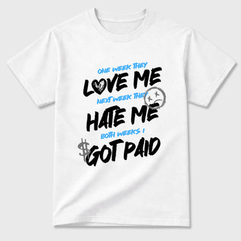 I Got Paid Graphic T-Shirt sneaker match tee designed for the Air Jordan 5 Black University Blue, featuring coordinated color options for a perfect streetwear match. White 2 shirt.