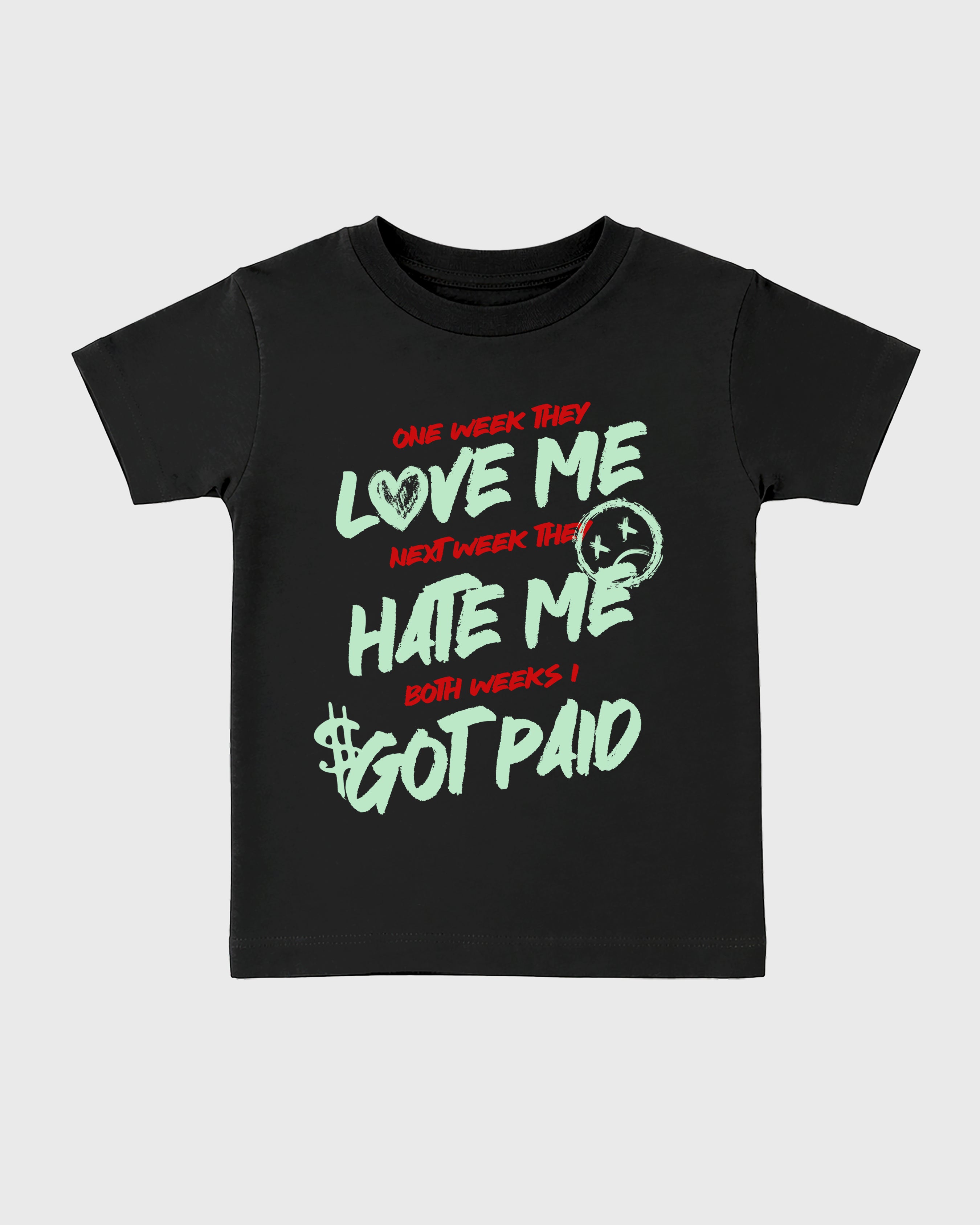 I Got Paid Baby & Kids Graphic T-Shirt featuring original artwork designed to match the Air Jordan 5 Halloween. Black 2 Kids Graphic Tee.