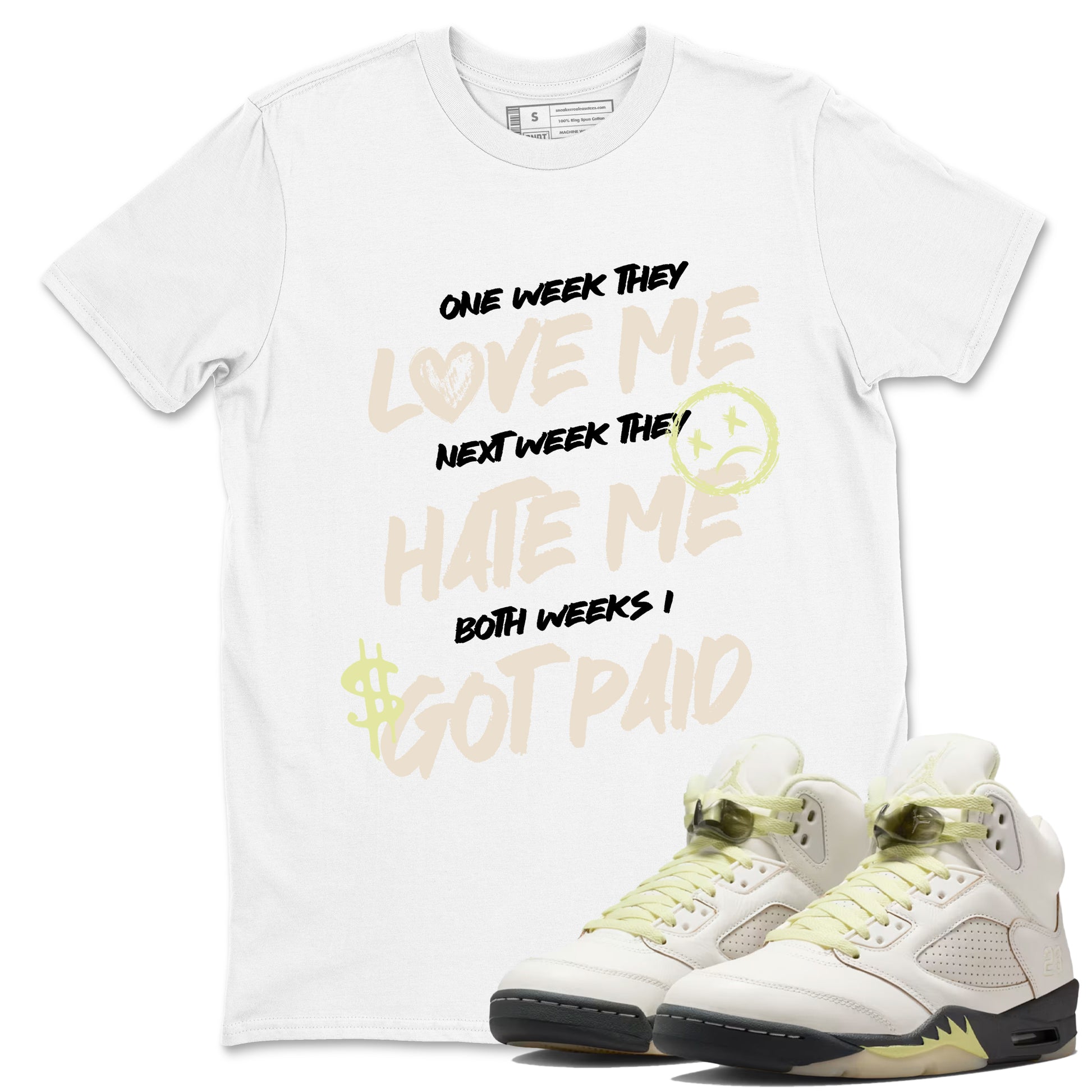 I Got Paid SNRT Sneaker Tees - Air Jordan 5 Luminous Green - SNRT Sneaker T-shirts