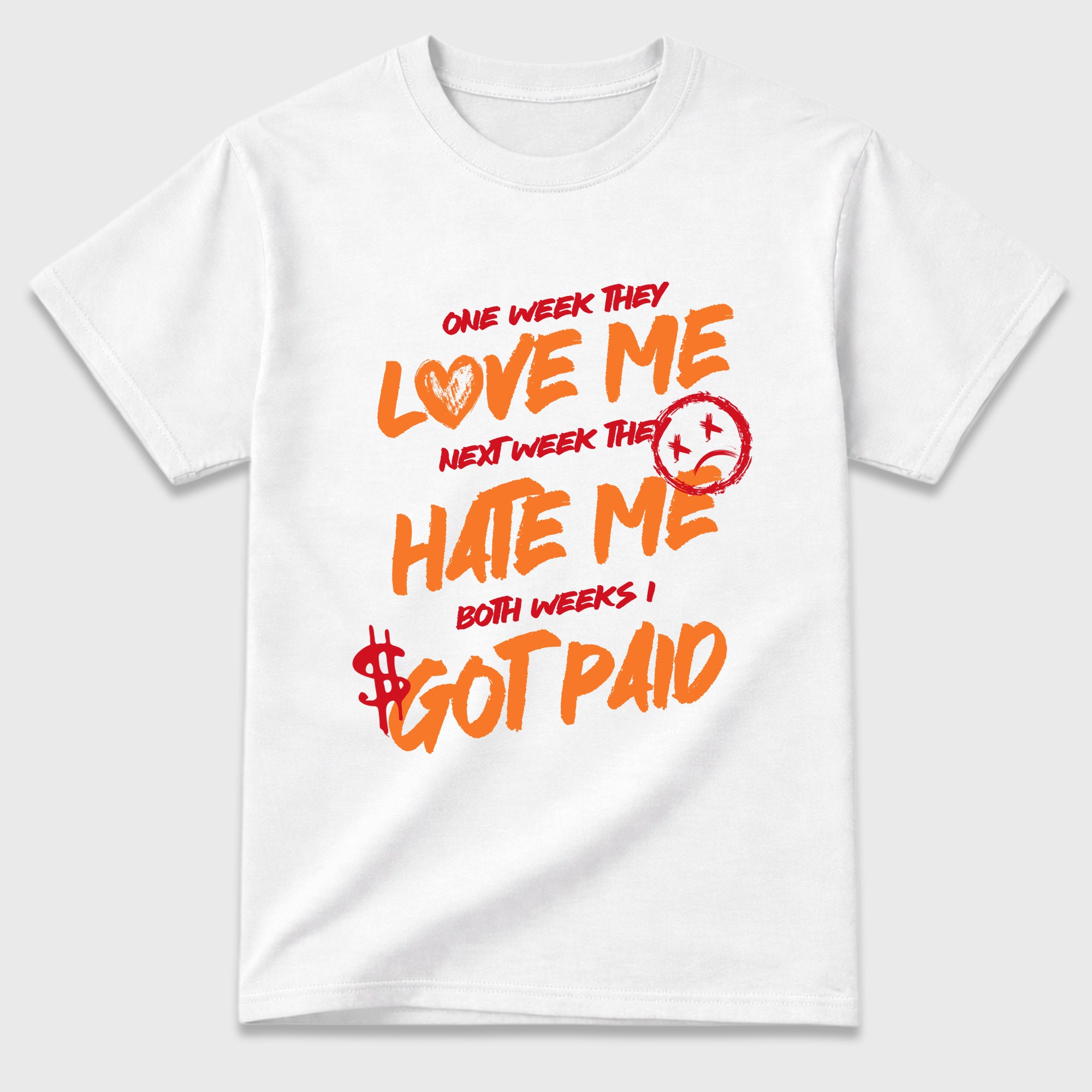 I Got Paid Graphic T-Shirt featuring original streetwear artwork designed to match the Air Jordan 5 Sunset. White 2 Graphic T-Shirt.