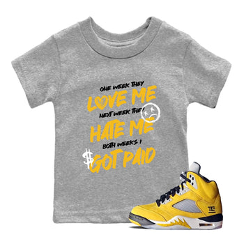 Sneaker match tees – Sneaker Tees To Match Air Jordan 5 Tokyo Shoes – I Got Paid Kids T-Shirt Heather Grey 1