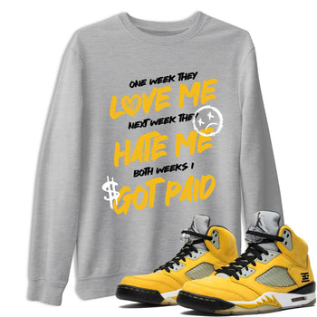 Sneaker match tees – Sneaker Tees To Match Air Jordan 5 Tokyo Shoes – I Got Paid Tee Heather Grey 1