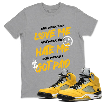 Sneaker match tees – Sneaker Tees To Match Air Jordan 5 Tokyo Shoes – I Got Paid Tee Heather Grey 1