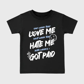Sneaker match tees – Sneaker Tees To Match Air Jordan 5 White Metallic Shoes – I Got Paid Kids T-Shirt Black 2