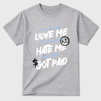 Sneaker match tees – Sneaker Tees To Match Air Jordan 5 White Metallic Shoes – I Got Paid Tee Heather Grey 2