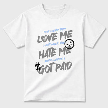 Sneaker match tees – Sneaker Tees To Match Air Jordan 5 White Metallic Shoes – I Got Paid Tee White 2