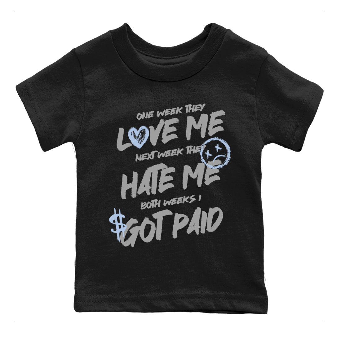 Sneakerfit for Sneakerheads – Sneaker Tees To Match Air Jordan 5 Wolf Grey Sneakers – I Got Paid Kids T-Shirt Black 2