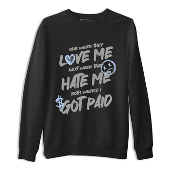 Sneakerfit for Sneakerheads – Sneaker Tees To Match Air Jordan 5 Wolf Grey Sneakers – I Got Paid Tee Black 2