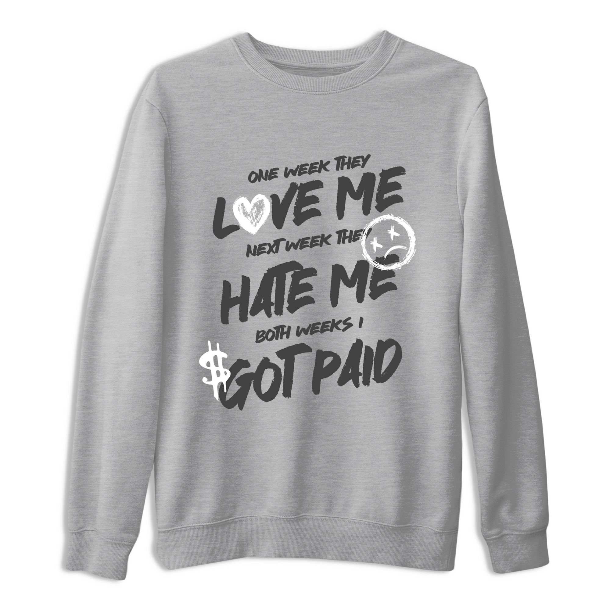 Sneakerfit for Sneakerheads – Sneaker Tees To Match Air Jordan 5 Wolf Grey Sneakers – I Got Paid Tee Heather Grey 2