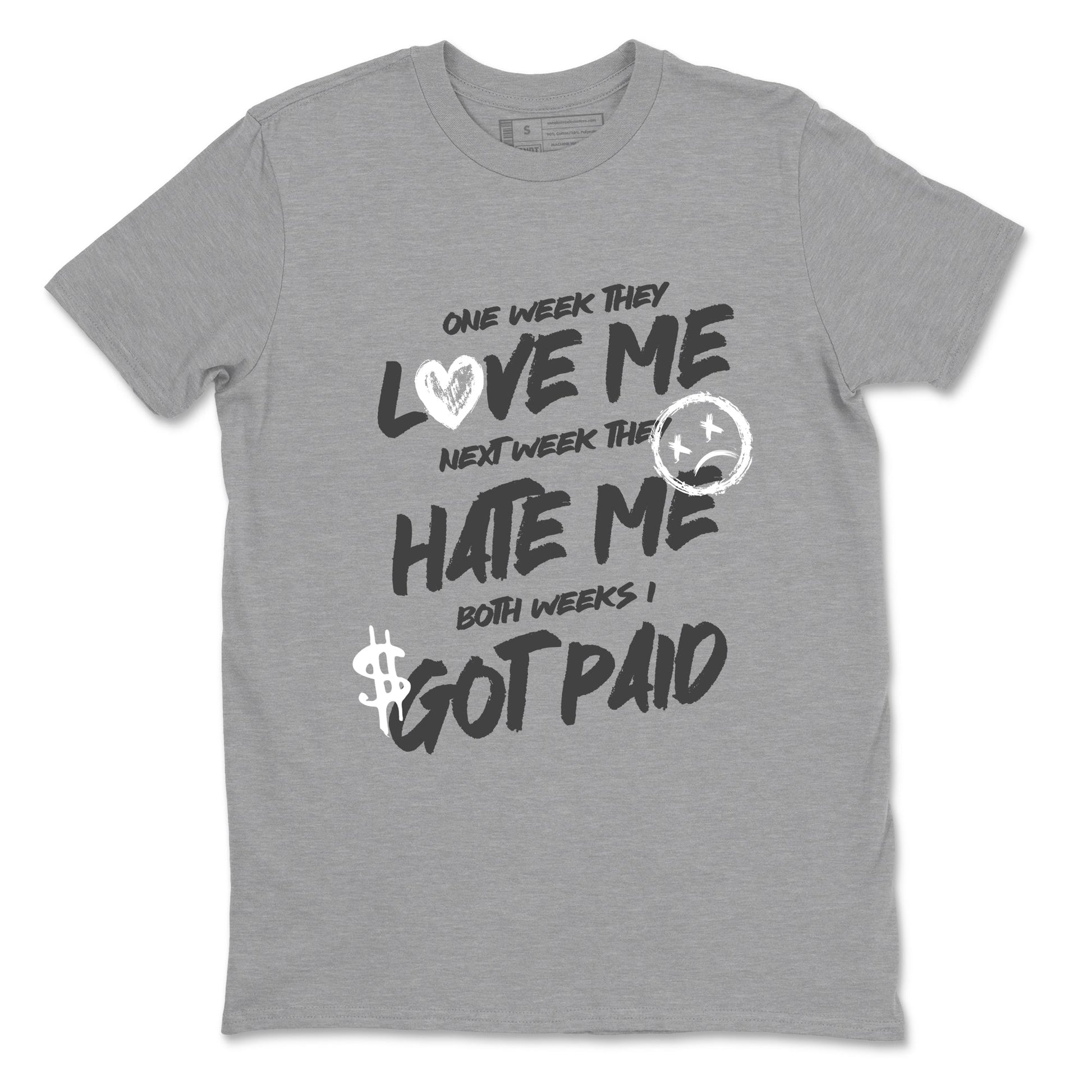 Sneakerfit for Sneakerheads – Sneaker Tees To Match Air Jordan 5 Wolf Grey Sneakers – I Got Paid Tee Heather Grey 2