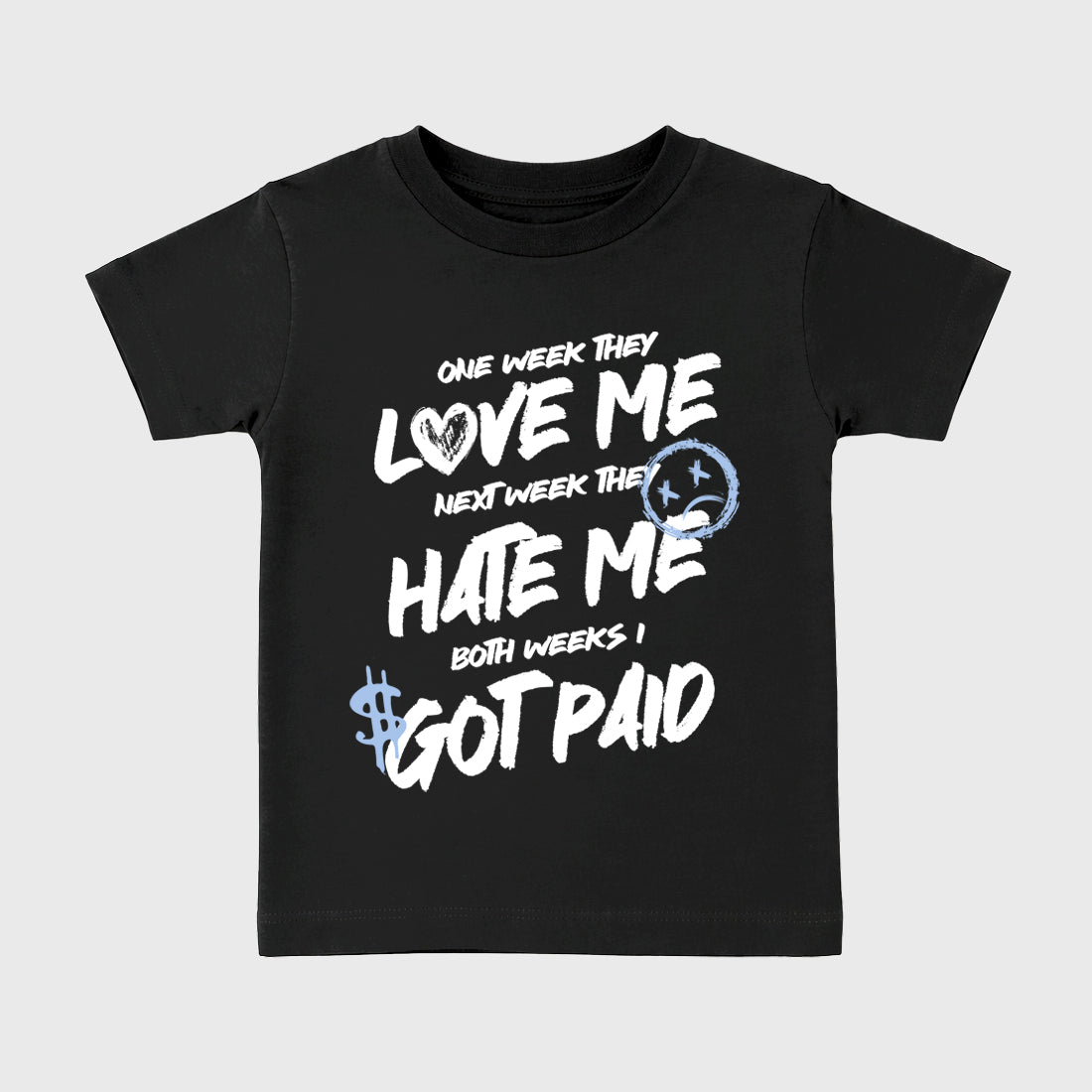 I Got Paid Baby & Kids Graphic T-Shirt featuring original artwork designed to match the Air Jordan 6 Black and White. Black 2 Kids Graphic Tee.