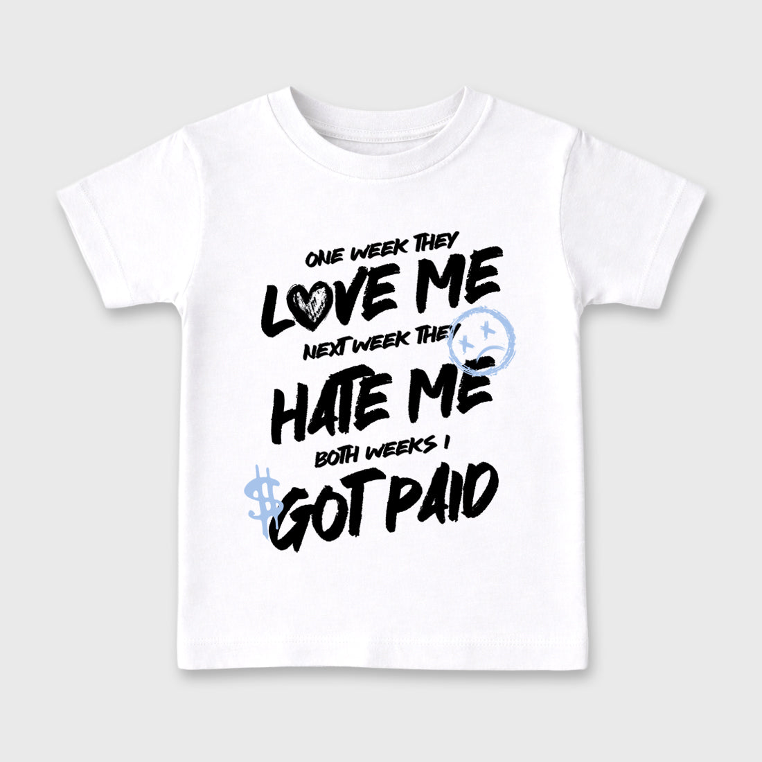 I Got Paid Baby & Kids Graphic T-Shirt featuring original artwork designed to match the Air Jordan 6 Black and White. White 2 Kids Graphic Tee.