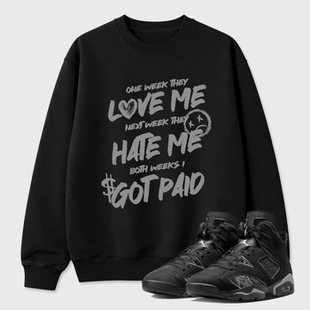 Sneaker match tees – Sneaker Tees To Match Air Jordan 6 Cap and Gown Shoes – I Got Paid Tee Black 1