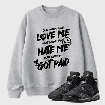 Sneaker match tees – Sneaker Tees To Match Air Jordan 6 Cap and Gown Shoes – I Got Paid Tee Heather Grey 1