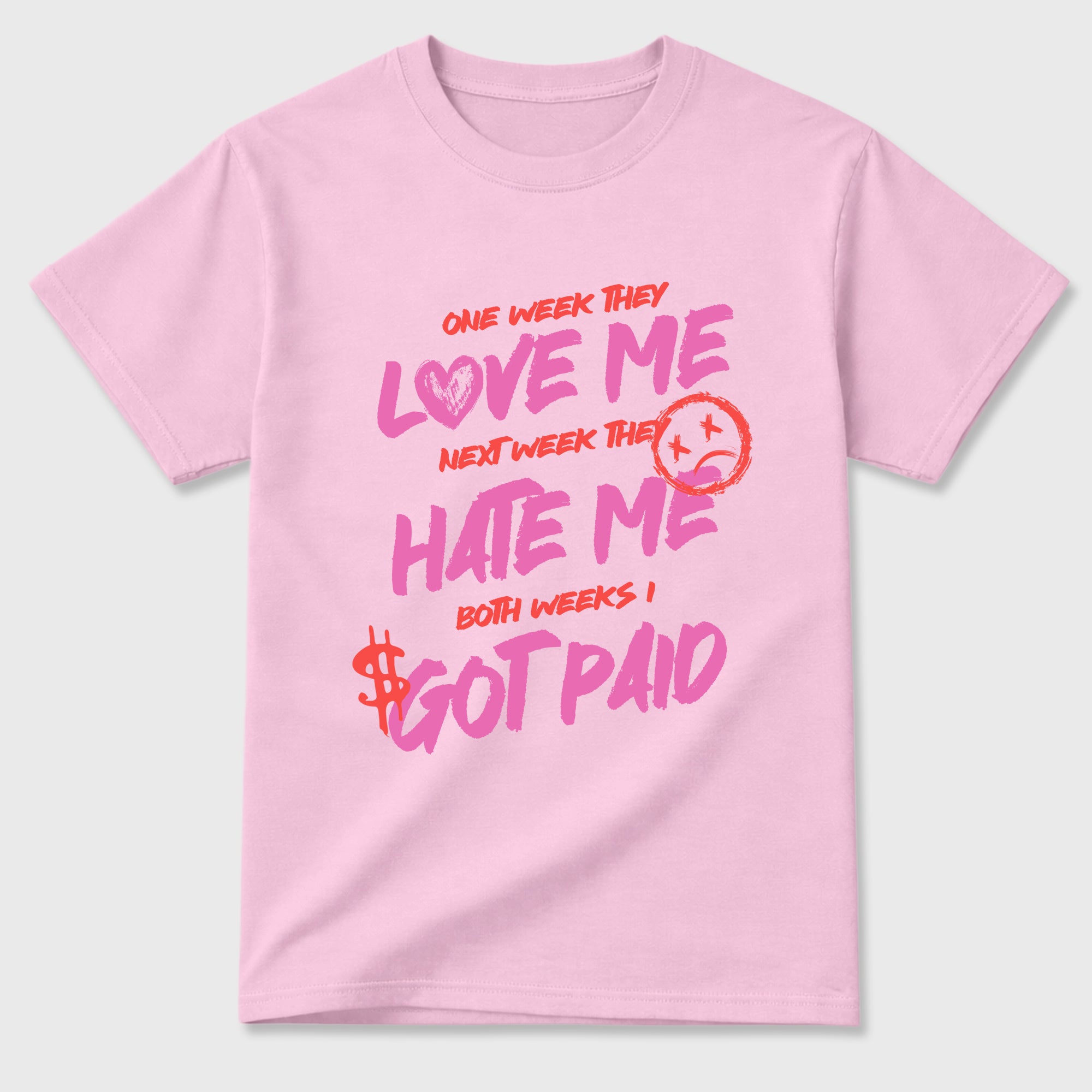 I Got Paid Graphic T-Shirt featuring original streetwear artwork designed to match the Air Jordan 6 Playful Pink. Pink 2 Graphic T-Shirt.