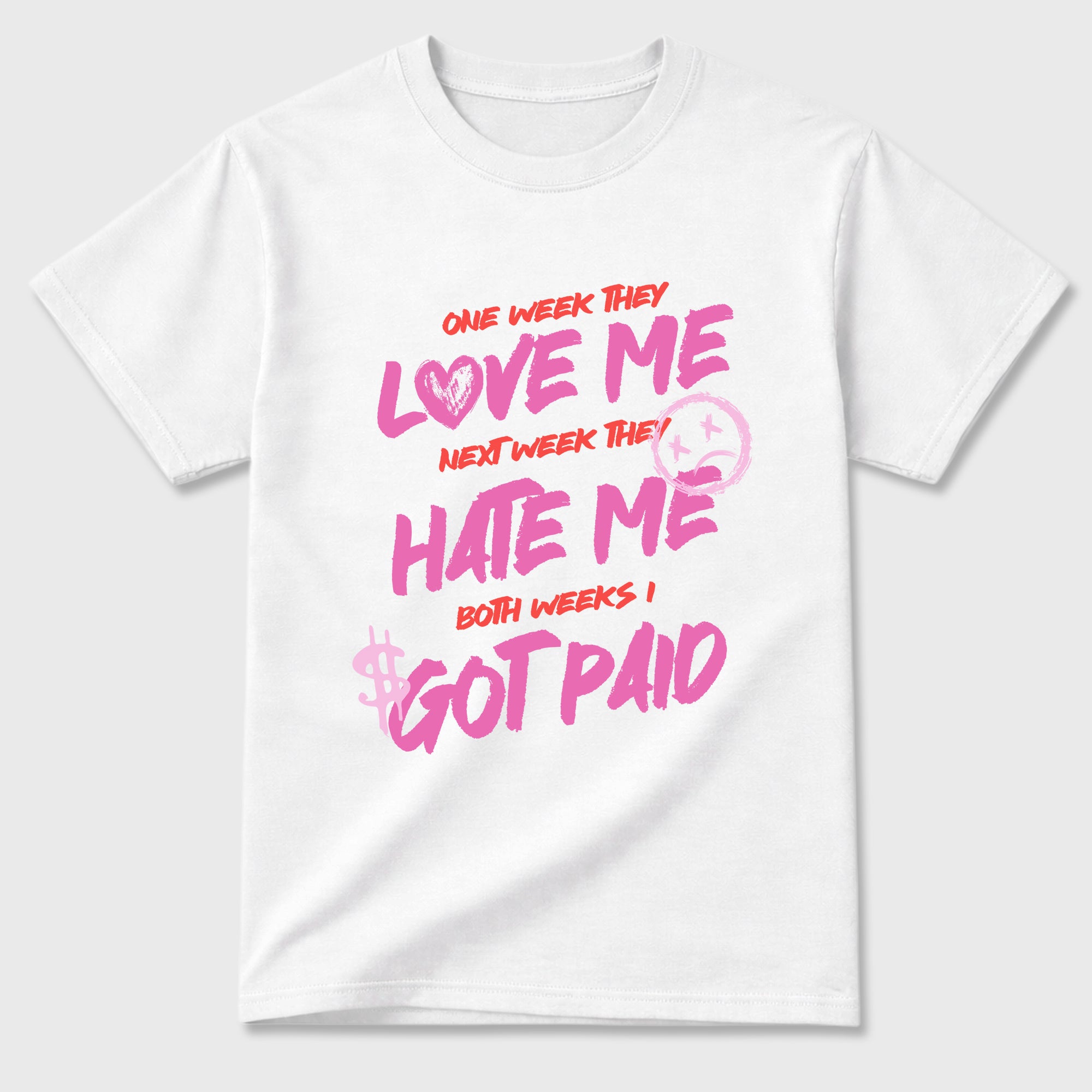 I Got Paid Graphic T-Shirt featuring original streetwear artwork designed to match the Air Jordan 6 Playful Pink. White 2 Graphic T-Shirt.