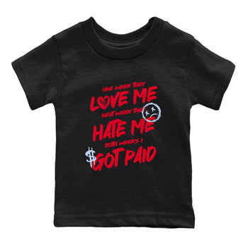 Sneaker match tees – Sneaker Tees To Match Air Jordan 6 Reverse Infrared Shoes – I Got Paid Kids T-Shirt Black 2