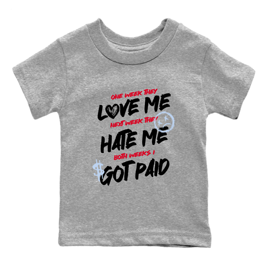 Sneaker match tees – Sneaker Tees To Match Air Jordan 6 Reverse Infrared Shoes – I Got Paid Kids T-Shirt Heather Grey 2