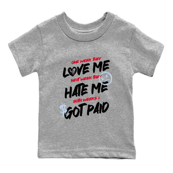 Sneaker match tees – Sneaker Tees To Match Air Jordan 6 Reverse Infrared Shoes – I Got Paid Kids T-Shirt Heather Grey 2