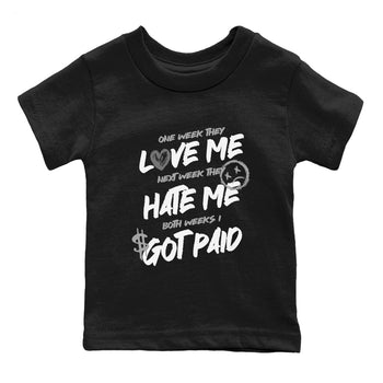 9s Cool Grey shirts to match jordans I Got Paid sneaker match tees Air Jordan 9 Retro Cool Grey match shoes to clothes SNRT Sneaker Tees Youth Baby Black 2 tee