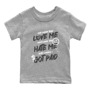 9s Cool Grey shirts to match jordans I Got Paid sneaker match tees Air Jordan 9 Retro Cool Grey match shoes to clothes SNRT Sneaker Tees Youth Baby Heather Grey 2 tee