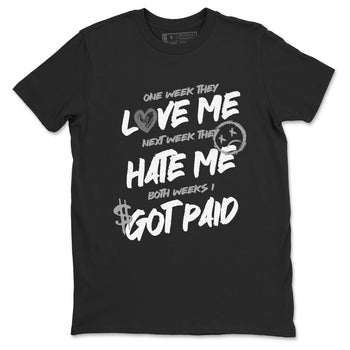 9s Cool Grey shirts to match jordans I Got Paid sneaker match tees Air Jordan 9 Retro Cool Grey match shoes to clothes SNRT Sneaker Tees unisex cotton Black 2 shirts
