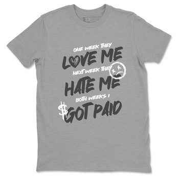9s Cool Grey shirts to match jordans I Got Paid sneaker match tees Air Jordan 9 Retro Cool Grey match shoes to clothes SNRT Sneaker Tees unisex cotton Heather Grey 2 shirts