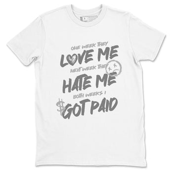 9s Cool Grey shirts to match jordans I Got Paid sneaker match tees Air Jordan 9 Retro Cool Grey match shoes to clothes SNRT Sneaker Tees unisex cotton White 2 shirts