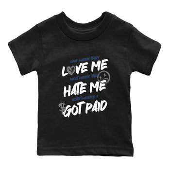Perfect Valentine's Day Gifts graphic tee  – Sneaker Tees To Match Air Jordan 9 Flint Grey – I Got Paid Kids Graphic T-Shirt Black 2
