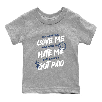 Perfect Valentine's Day Gifts graphic tee  – Sneaker Tees To Match Air Jordan 9 Flint Grey – I Got Paid Kids Graphic T-Shirt Heather Grey 2