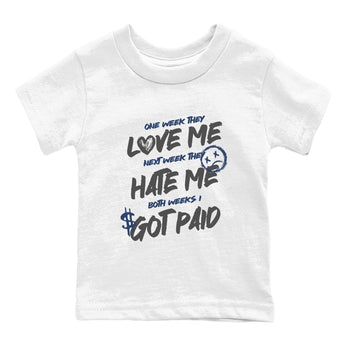 Perfect Valentine's Day Gifts graphic tee  – Sneaker Tees To Match Air Jordan 9 Flint Grey – I Got Paid Kids Graphic T-Shirt White 2